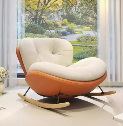 Cozy Snail Wooden Rocking Chair for Balcony and Living Room Lazy Large Rocking Sofa Chair for Leisure Time in Living Room