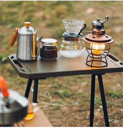 Folding Table for Camping Height Adjustable Outdoor Portable Lightweight with Carry Bag Two-Sides Hanging Cookware Hiking Picnic