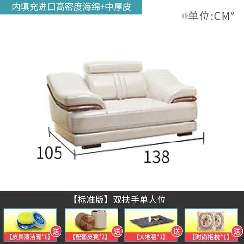 Long - lasting Genuine leather sofa, cowhide top layer, large and small unit, living room corner combination