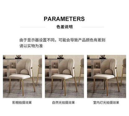 Italian Dining Chair Home Nordic Backrest Chair High-end Restaurant Stool Hotel Modern Simple Light Luxury Stainless Steel Chair