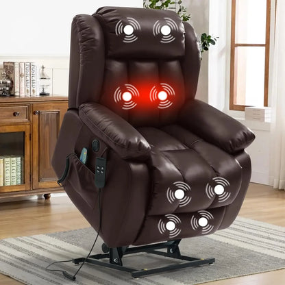 Dual Motor Power Lift Recliner Chair for Elderly, Infinite Position Lay Flat Lift Chair with Massage and Heat, USB Ports