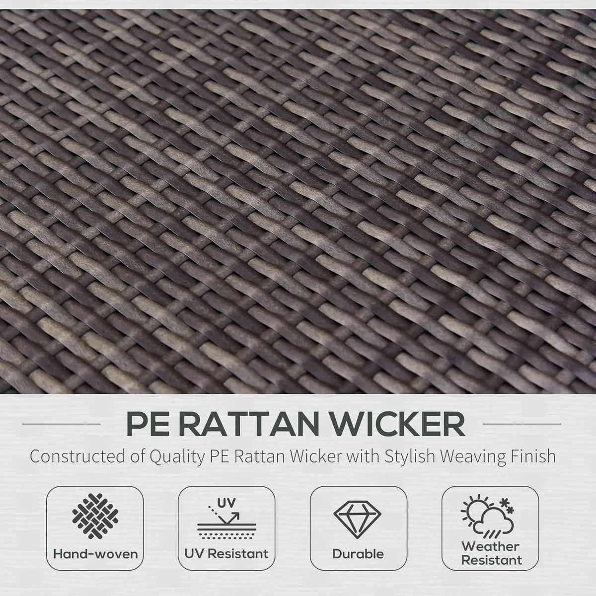 7pc PE Rattan Sectional Sofa All Weather Cushions Tempered Glass Tabletop Outdoor Patio Grey, Customized