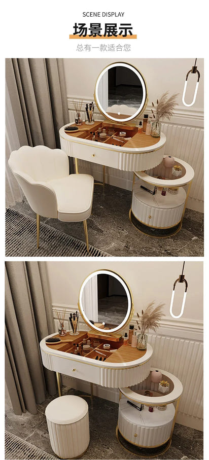 Luxury Charm Dressing Table Luxury Nordic Salon Drawer Nordic Dressing Table Mirror Chair Storage Coiffeuse Furniture Makeup