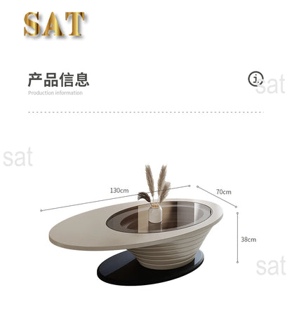 Oval Modern Coffee Table Unique Trendy Design European Coffee Table Neutral Minimalist Table Basse Living Room Furniture