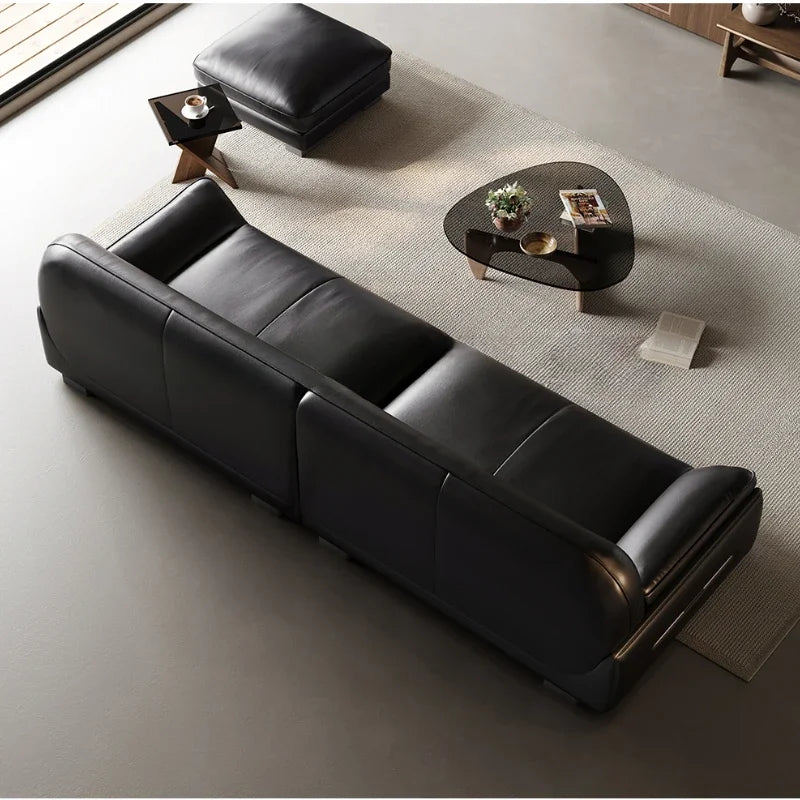 Leather Lounge Sofa, Luxury Italian Nordic Design, Lazy Couch Recliner, Mini Three Seater Divani Da Soggiorno Furniture