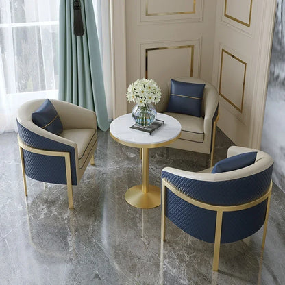 Bureau de vente de luxe léger, table et chaise de négociation, bureau de réception, petit canapé simple, combinaison de table basse