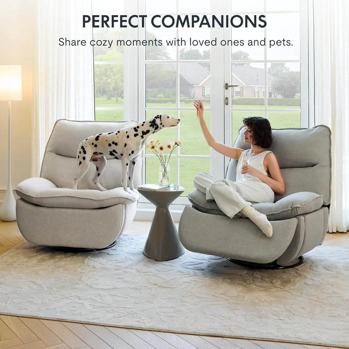 XRC7 Swivel Rocker Recliner Chair, 360° Swivel Oversized Armless Recliner with Oeko-TEX Certified Three-Proof, Customized