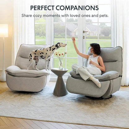 XRC7 Swivel Rocker Recliner Chair, 360° Swivel Oversized Armless Recliner with Oeko-TEX Certified Three-Proof, Customized