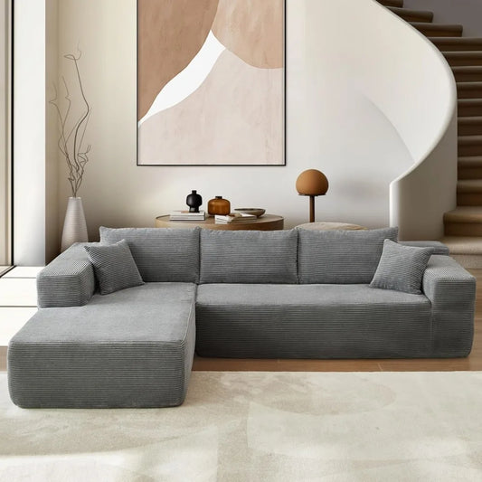 106 Cloud Sectional Couches for Living Room,L Shaped Boneless Couch with Comfy Chaise,Modular Sofa with Deep Seat No Assembly Re