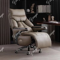 P A63 Heating Massage Office Chairs Ventilation Leather Relaxing Portable Desk Chair Recliner Nordic Comfy Silla Home Office