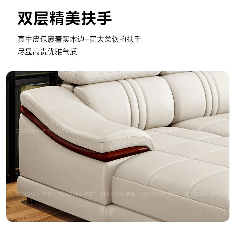 Modern simple living room size apartment combination leather art sofa furniture       FT