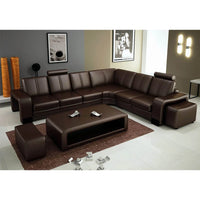 Elegant Furniture Living Room Seater Leather L Sectional Corner Armchair Sofas With Single Seat Chair