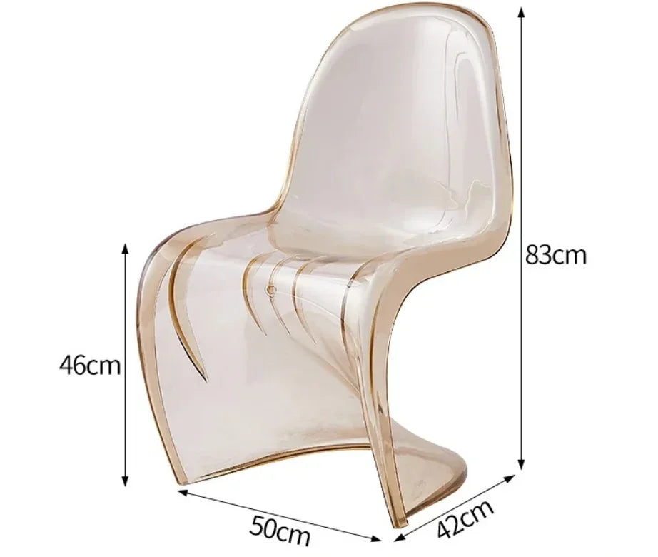 Sleek Ghost Chair with Clear Acrylic Backrest for Modern Living Room Decor Contemporary Living Room Relaxing Dining Chair