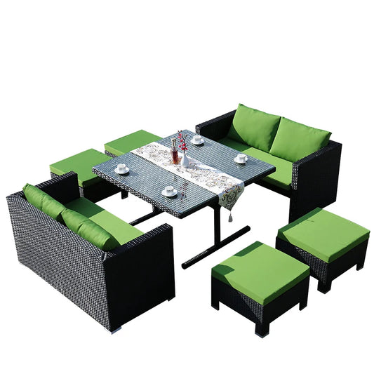 Outdoor rattan tables and chairs balcony rattan sofa courtyard leisure rattan art