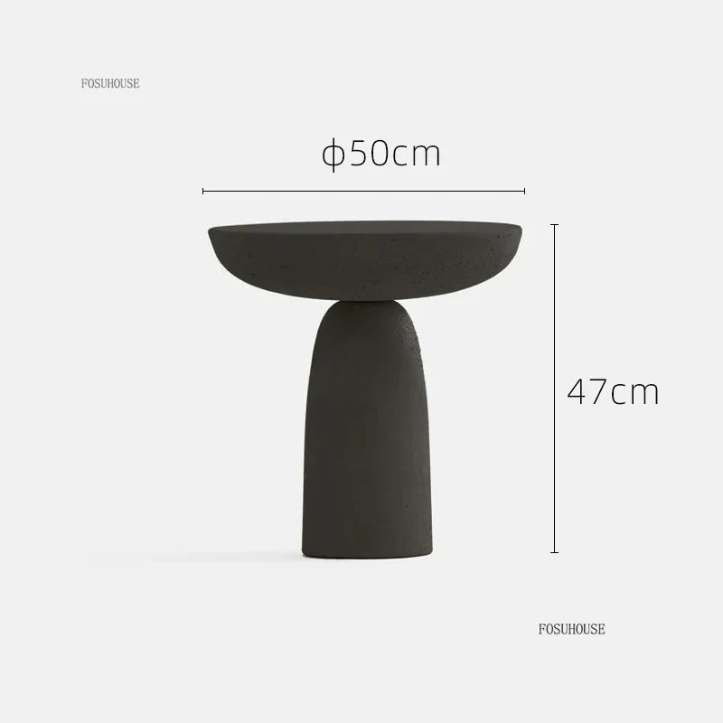 Small Apartment Stone Round Side Tables Wabi-sabi Style Cement Coffee Tables Designer Medieval Style Tea Table Home Furniture