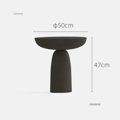 Small Apartment Stone Round Side Tables Wabi-sabi Style Cement Coffee Tables Designer Medieval Style Tea Table Home Furniture