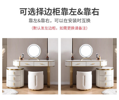 Light Mirror Vanity Table White Minimalist Drawers Storage Dressing Table Desk Makeup Mesa De Maquillaje Bedroom Furniture