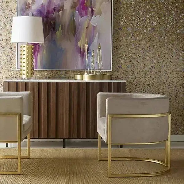 VIP7 Chinese Style Simple Stainless Steel Velvet Dining Chair Luxury Hotel Restaurant Villa Armrest Dining Chair