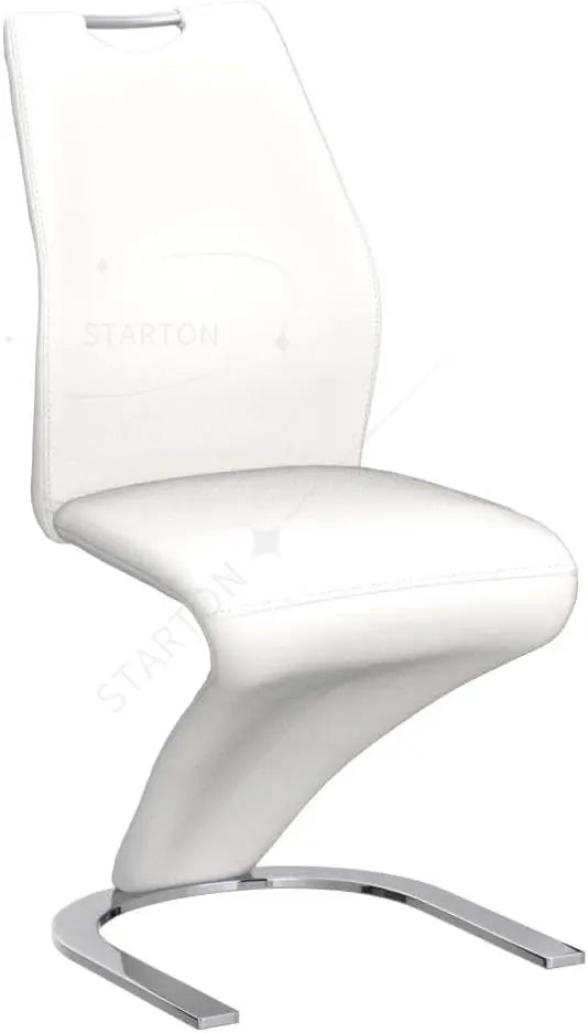 Modern Kitchen Dining Room Chairs Armless Upholstered Side Chairs Sturdy Metal Legs (4-White)