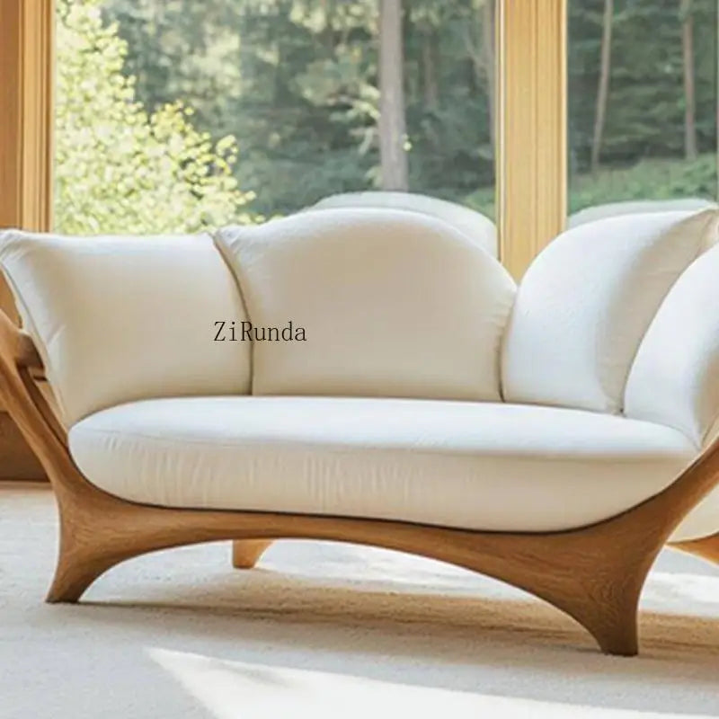 New Chinese-style solid wood sofa living room leather sofa chair modern simple black walnut sofa