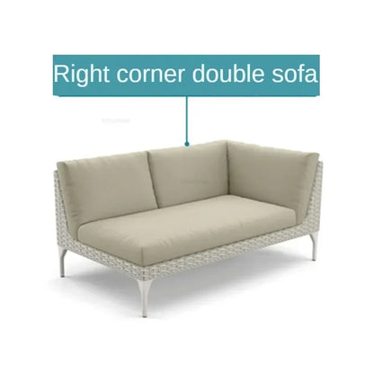 Nordic PE Rattan Outdoor Sofas Set Modern Garden Furniture Home Waterproof Sun Protection Set Leisure Patio Balcony Lounge Chair