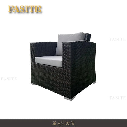 Garden outdoor beach rattan weaving leisure sofa chair outdoor furniture outdoor three-person rattan chair sofa
