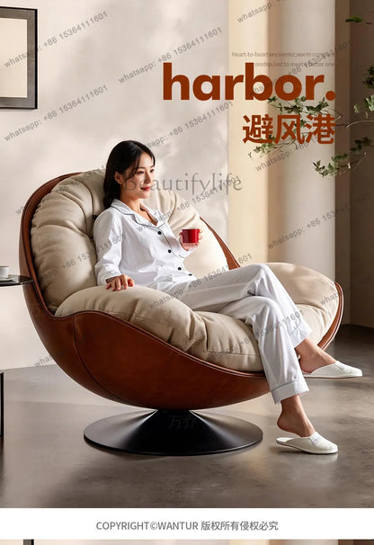 yj9 Light luxury modern leisure swivel chair, Nordic recliner advanced lazy