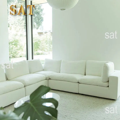 ♢X Modern Luxury White Modular Cloud Sofa 6 Seater U Shape  Sofa Sets Couches  Cloud Sectional Couches for Living Room&