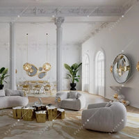 High Quality Living Room Furniture Modern Minimalist Sofa Cama Leather Large Curved Couch Sofa for Villa Sofas De Salon