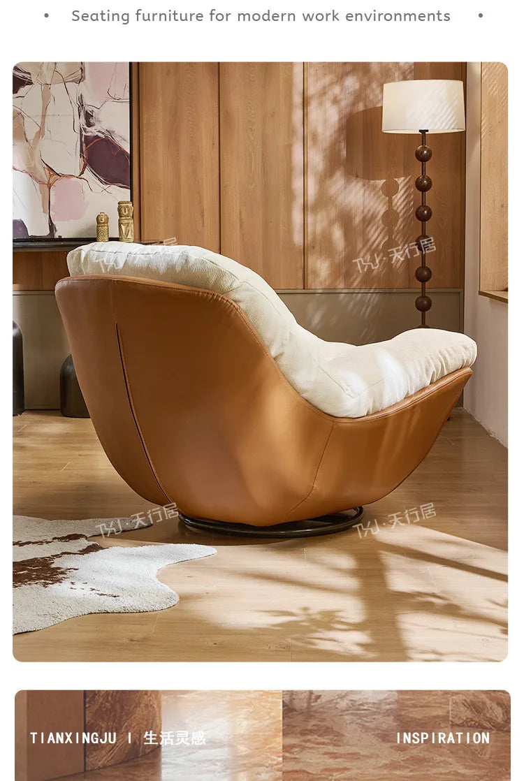 Medieval style rotating nest chair single sofa chair living room balcony home light luxury leisure