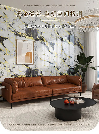 5pcs 30x60cm PVC Kitchen Backsplash Panel Marble Self-Adhesive Waterproof Oil Proof for Stove Cabinet Renovators