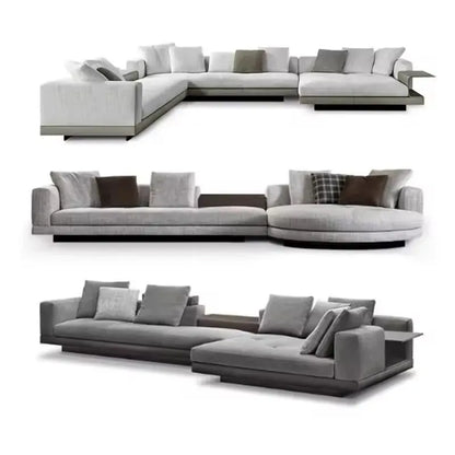 Italian Designer's Light Luxury and Minimalist Corner Living Room Fabric Sofa Combination Creative Furniture Hotel Coffee Shop