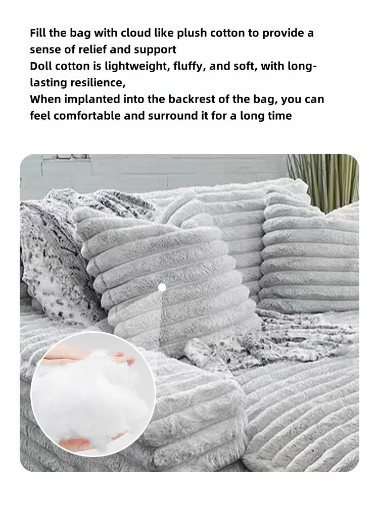 Luxury Compressed Memory Foam Sofa Set Chenier Fabric Sofa Apartment Hotel Villa Vacuum Packaging Convenient Life