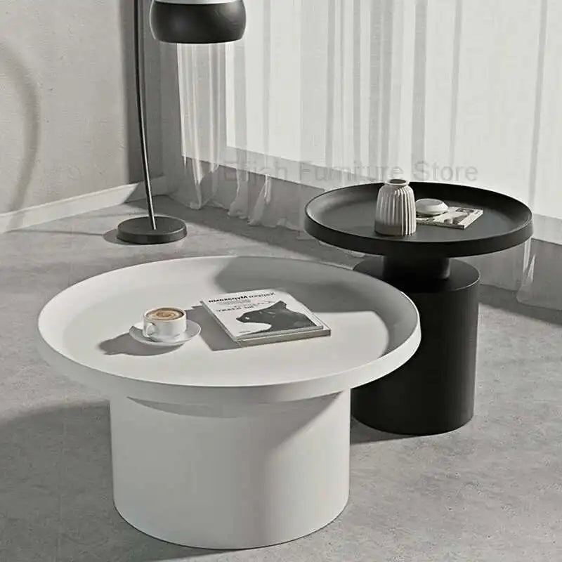 Set Round Table Nordic Center Modern Folding Metal Coffee Tables Storage Mesas Furniture GPF40XP