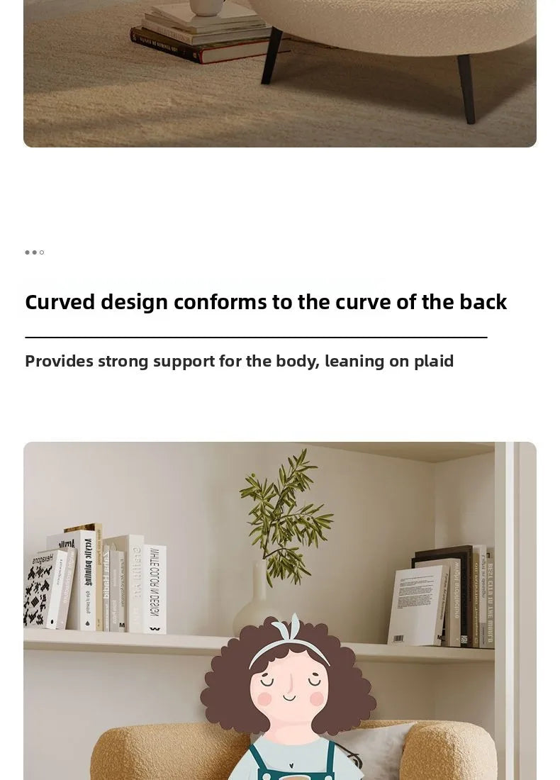 Bohemian Fluffy Accent Chair Modern Lamb Wool Lounge Chaise Plush Single Sofa for Small Space  Luxury Vanity Stool for Bedroom