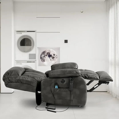 Infinite Position Power Lift Chair Lay Flat Recliner Dual Motor Sleeper Chair With Massage And Heating For Elderly Controllable