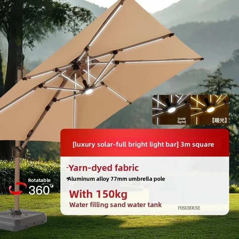 Outdoor Patio Umbrellas Roman Open-air Balcony Villa Garden Large Parasol Commercial Outdoor Stall Sunshade Umbrella with Base A
