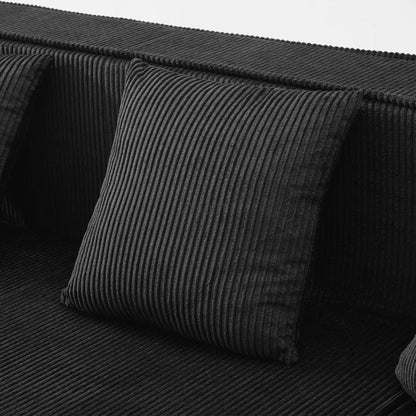 Modern U-Shaped Sectional Sofa 130" Sectional Sofa Upholstered Sofa with RGB LED Light Strip and 6 Pillows for Living Room