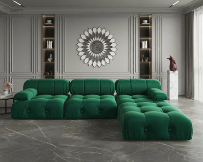A For ATUNUS Popular Design Corner Modular Sectional Sofa Artistic High Fashion Velvet Fabric U Shape Couch For Hotel