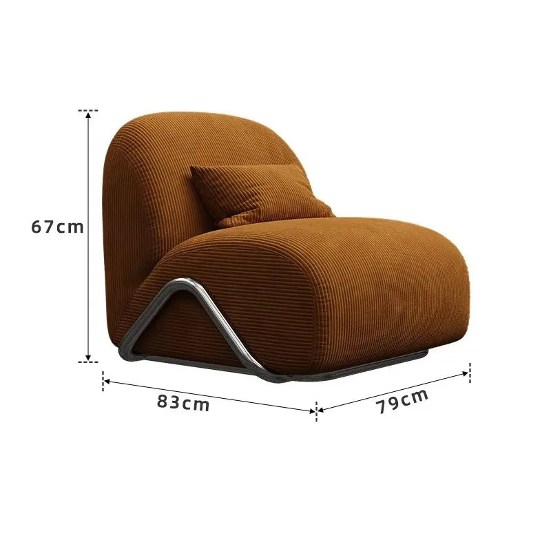 JCX Light Luxury Leisure Chair Designer Recliner Modern Wabi Wind Balcony Single Chair Living Room Comfortable Lazy Single Sofa