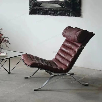 Retro Iron Sofa Chair, Antique Style Stainless Steel Leisure Chair, Family Living Room Balcony, Casual Italian Minimalism