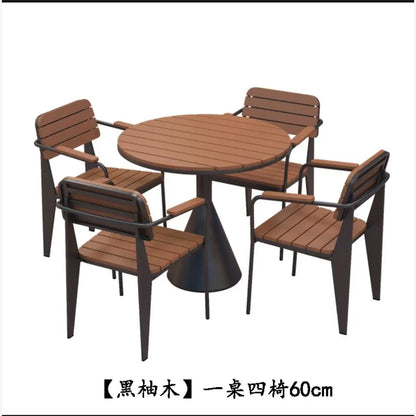 Leisure Sun-Proof Outdoor Bistro Set Small Round Table for Restaurant Music Bar and Patio Lounge Dining