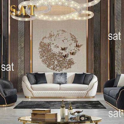 Modern Luxury Loveseat Sofa Set With Gold Stainless Steel Leg Leisure Lounge Sofa for Living Room Hotel Home Furniture