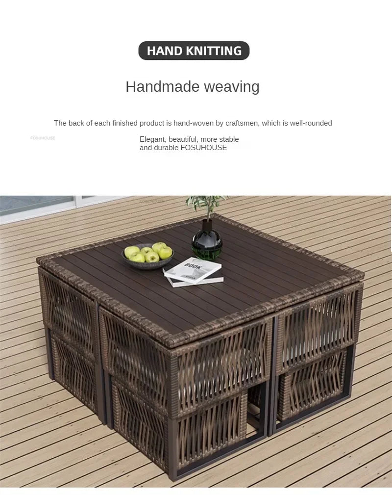 Terrace Garden Rattan Outdoor Chair Leisure Tea Table Patio Outdoor Furniture Set Outdoor Table and Chairs Garden Furniture Sets