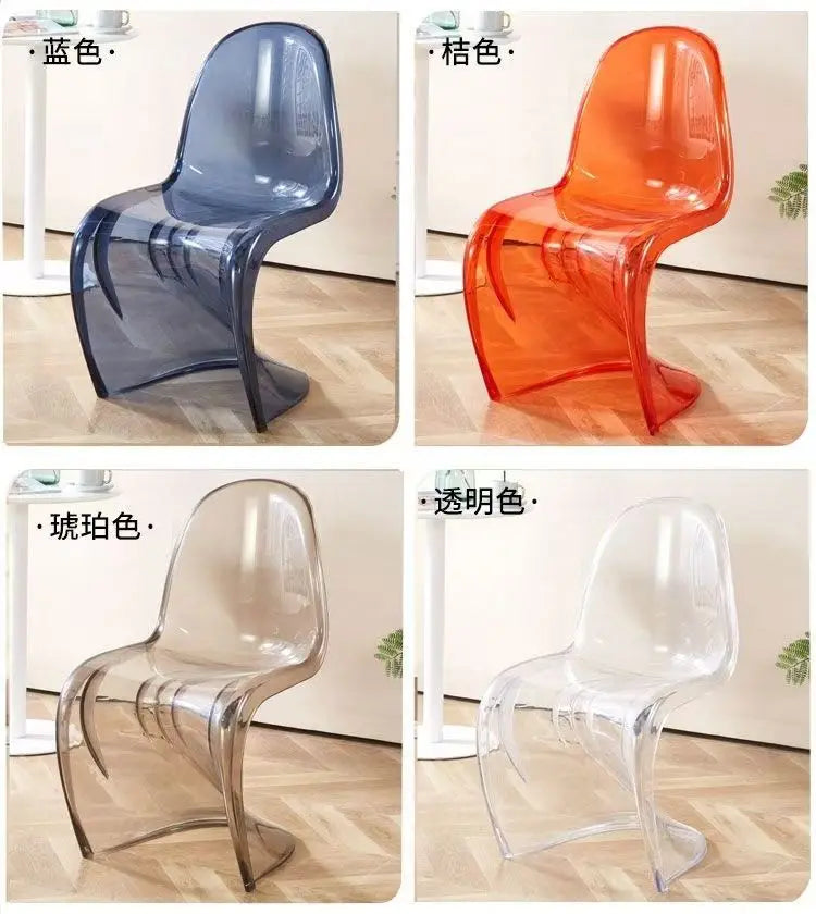 Plastic chair Nordic creative simple transparent plastic back chair chair stool