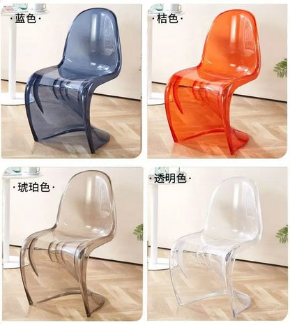Plastic chair Nordic creative simple transparent plastic back chair chair stool