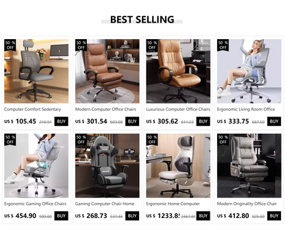 Luxurious Living Room Office Chairs Gaming Armchair Swivel Ergonomic Office Chair Relaxing Recliner Office Furniture Sillas LLOC
