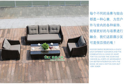 Leisure Courtyard Garden Sofas Outdoor Simple Homestay Coffee Table Garden Sofa Terrace Pe Rattan Furniture Sofá Exterior MHHYSF