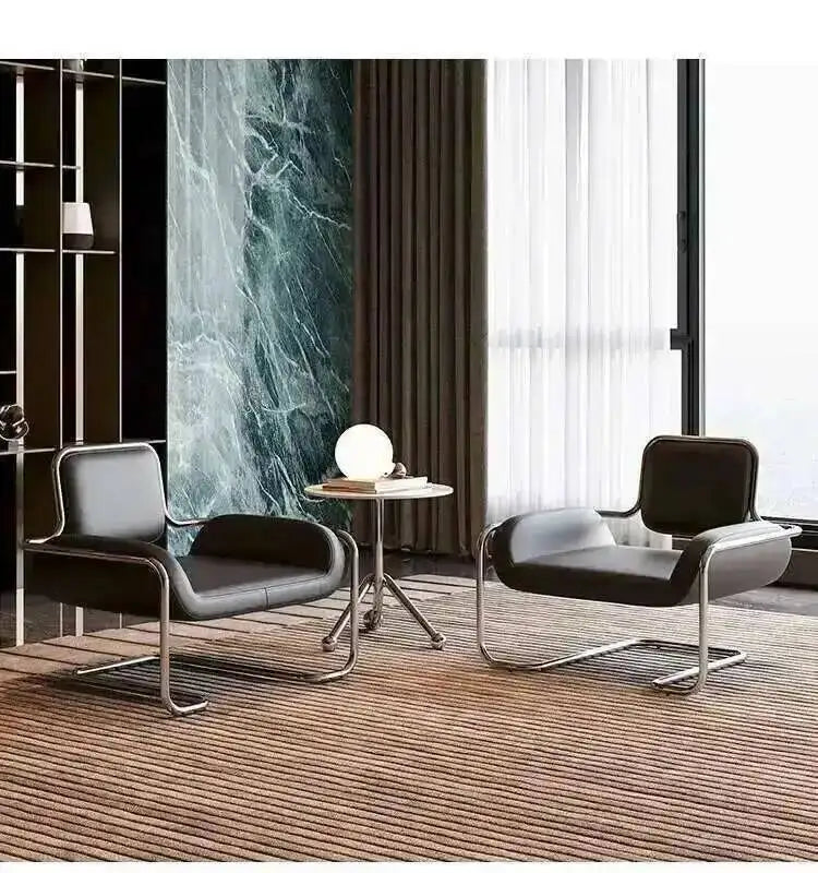 Backrest Comfortable Nordic Relaxing Chairs Home Person Leather Chair Living Portable Armchair Room Office Sofa Furniture Single