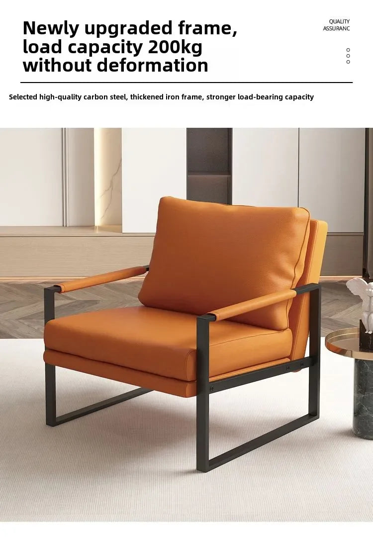 Nordic lazy sofa light luxury sales single wrought iron leisure chair balcony negotiation bedroom living room minimalist sofa
